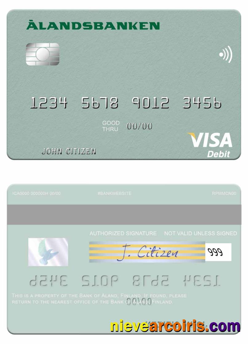 Finland Bank of Aland visa debit card